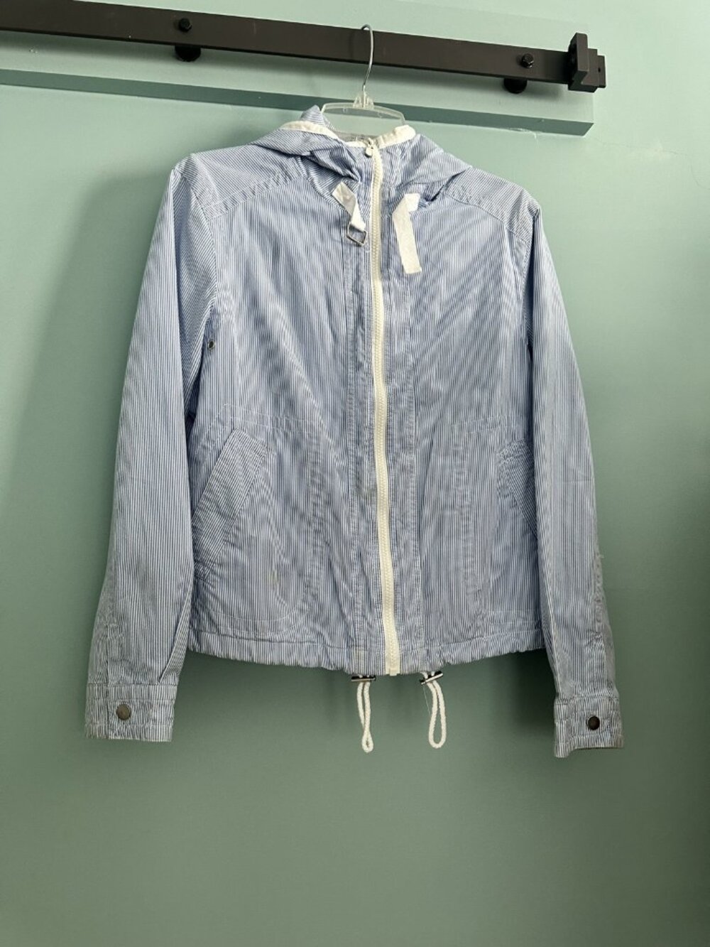Talbots Blue White Pinstripe Light Jacket